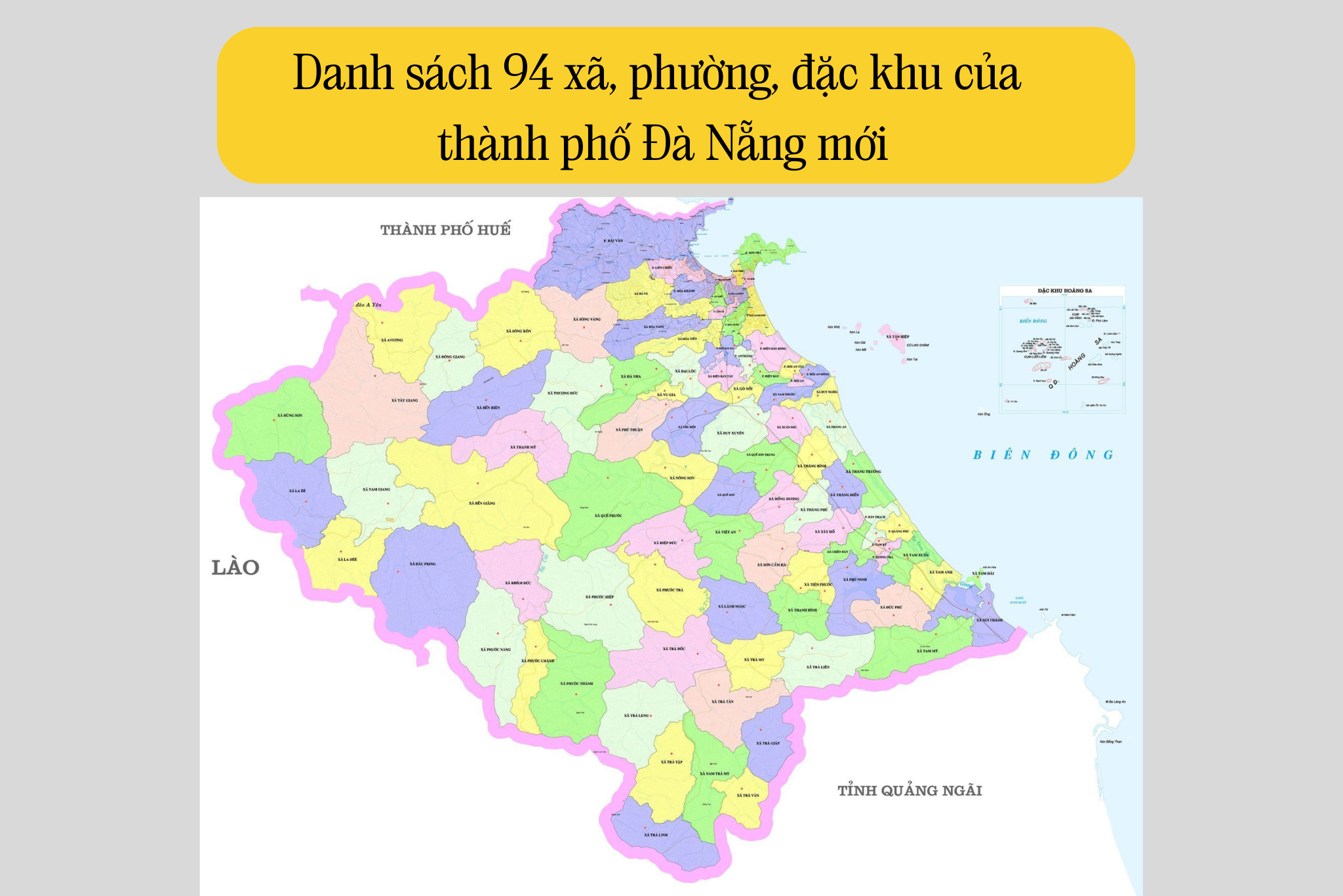 Danh sách 94 xã, phường ở Đà Nẵng mới